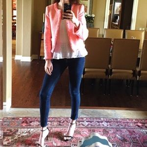 Rebecca Taylor eyelet peplum strapless top